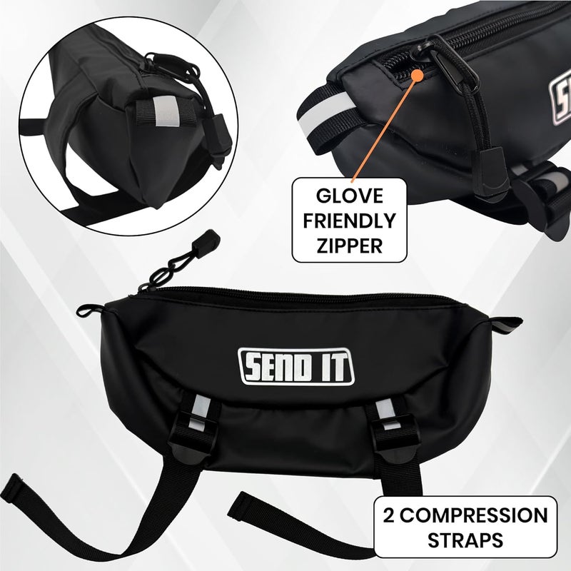 ThrottlePak Dirtbike Handlebar Bag | Compact Motorcycle Handle Bar Water Resistant Storage Pouch | Universal Fit Ebike Bag for Trail & Adventure Riding | Durable Surron Bar Bag - Image 4